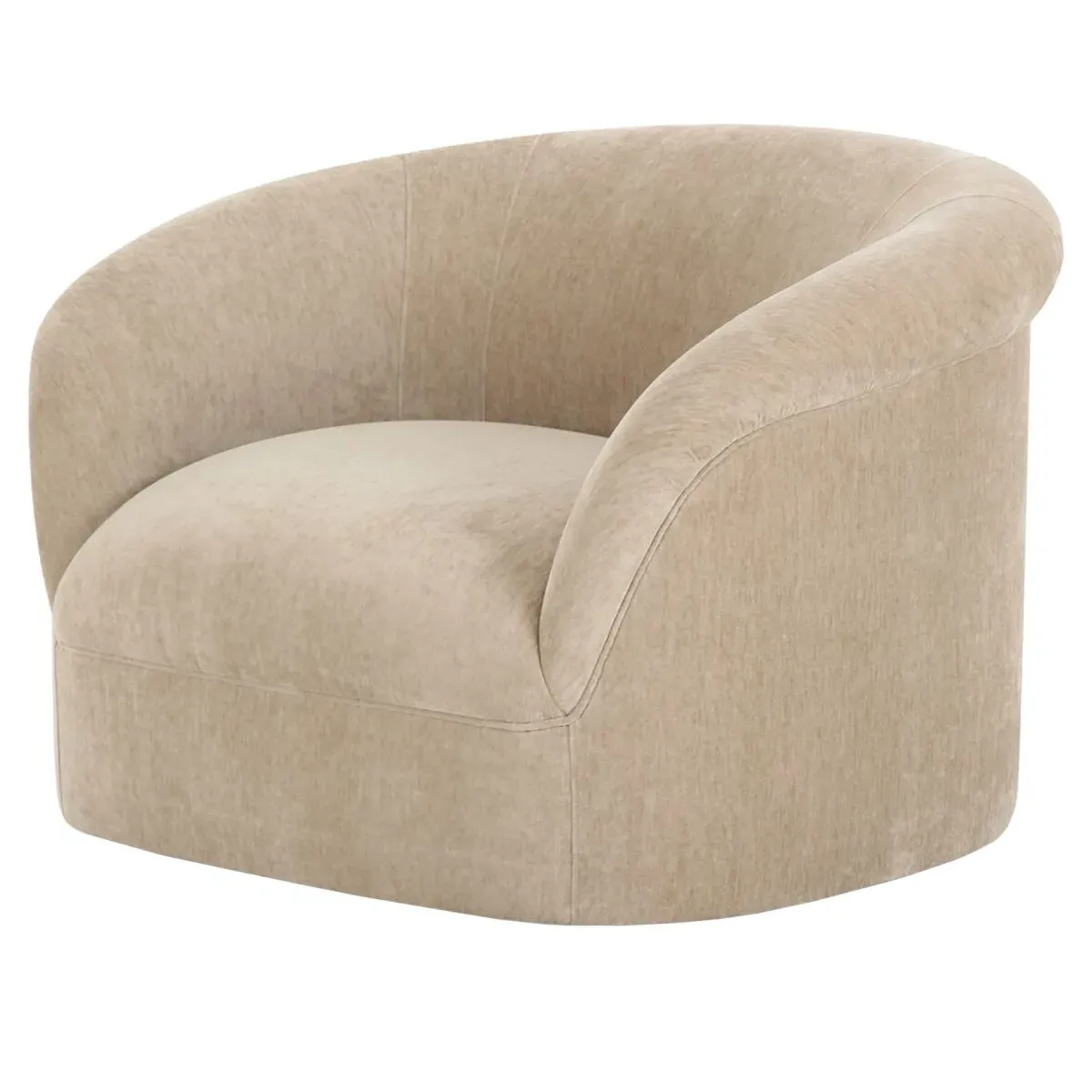 Zack Barrel Arm Chair - Beige, Velvet image