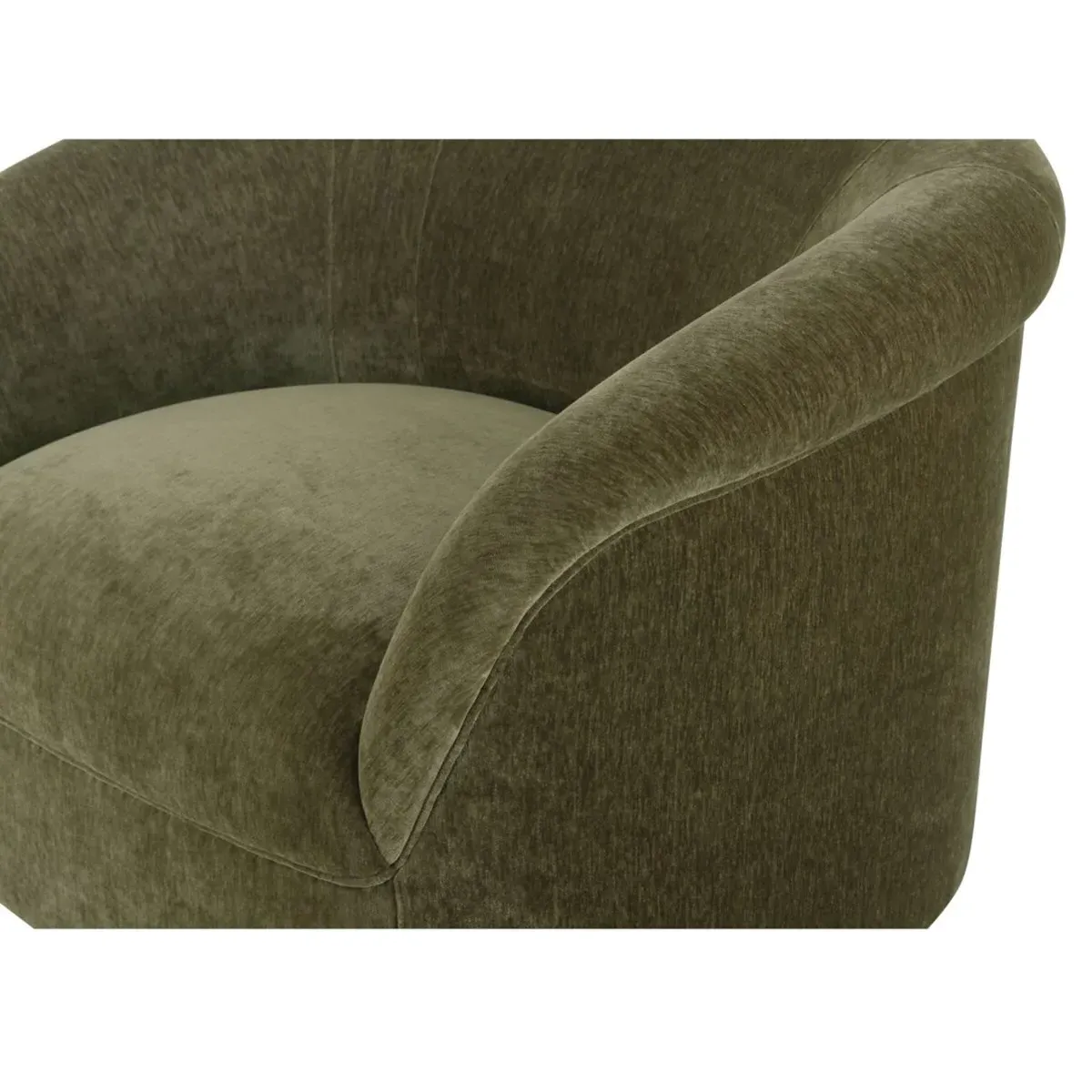 Zack Barrel Arm Chair - Green, Velvet
