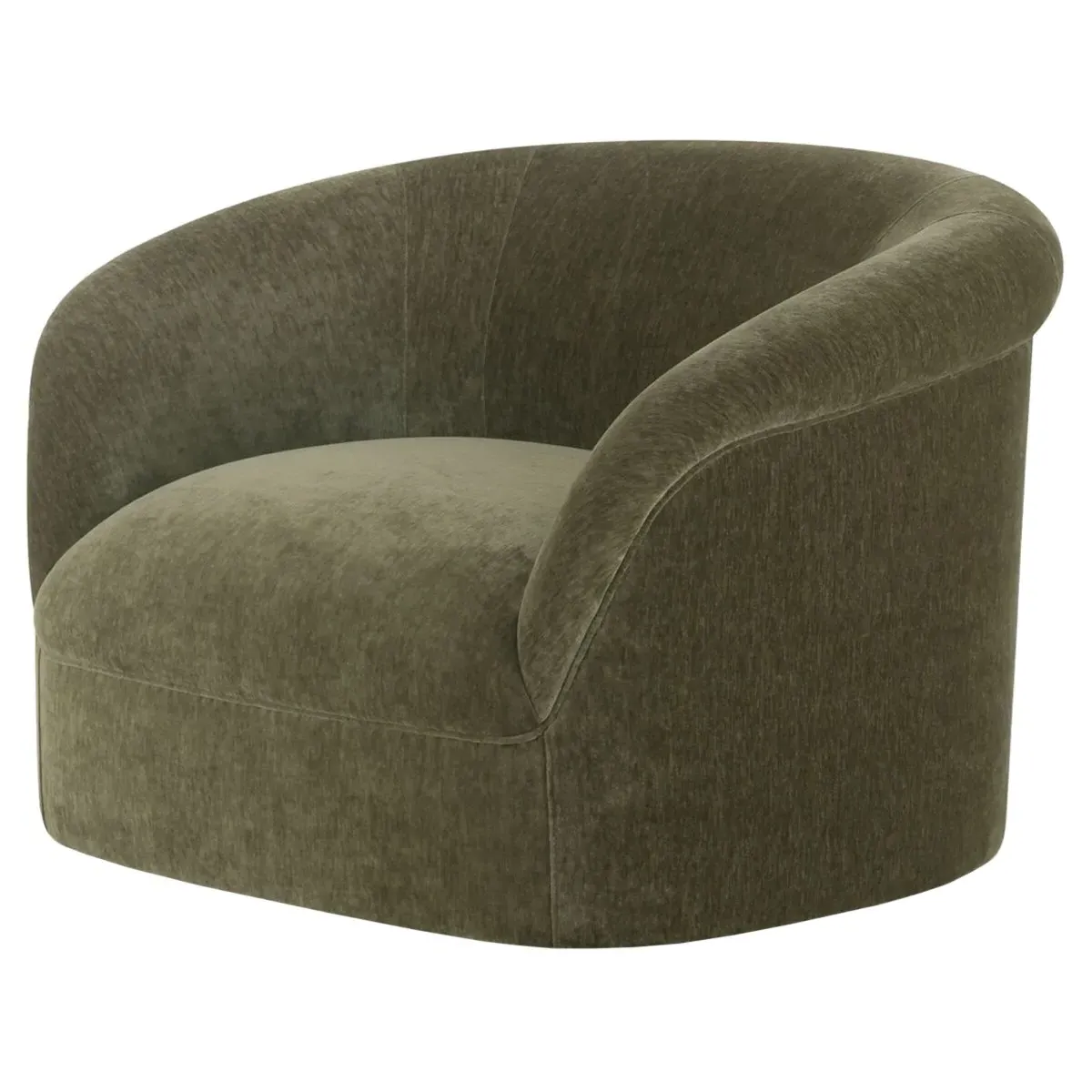 Zack Barrel Arm Chair - Green, Velvet