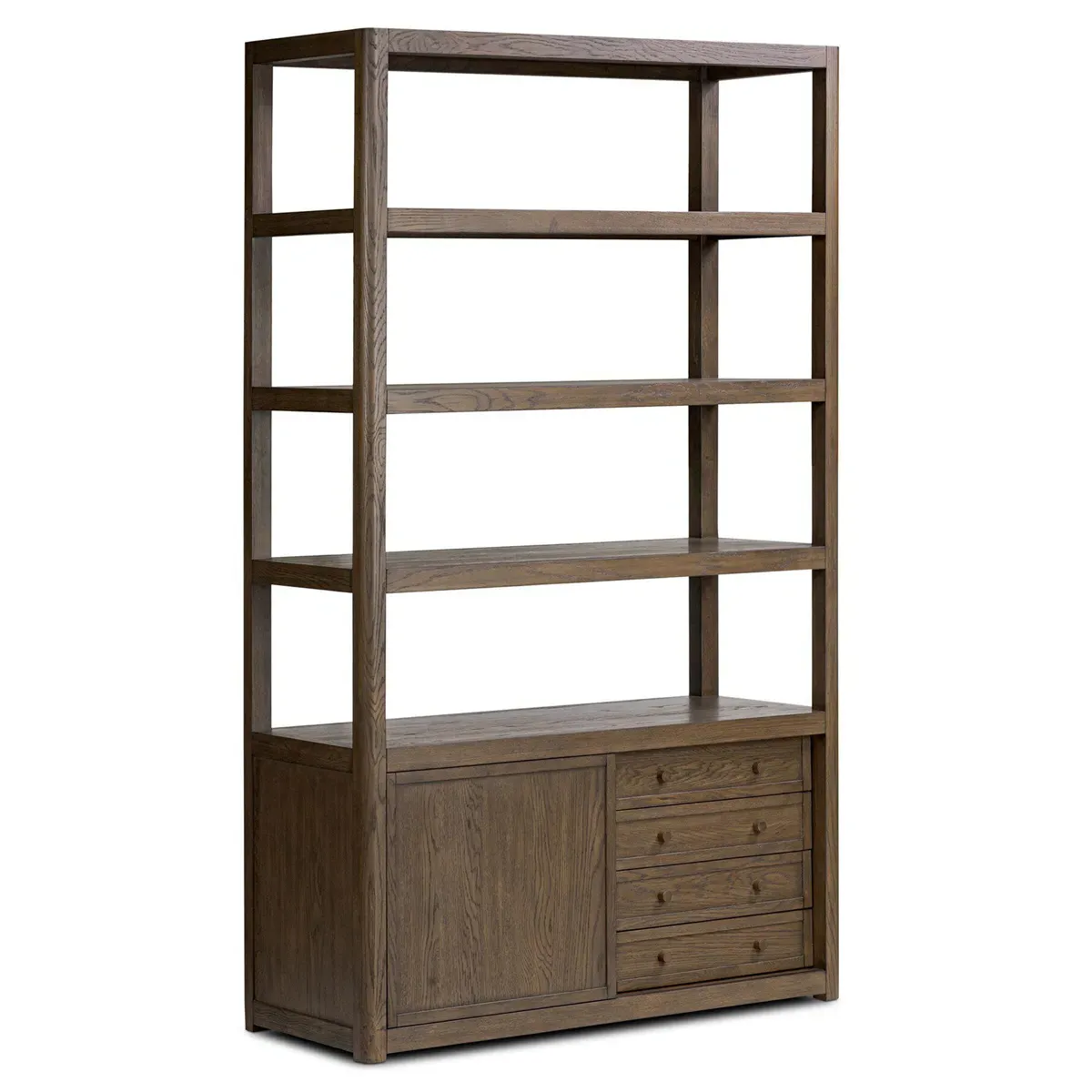 Zack Bookcase with Drawer Storage - Brown, Oak