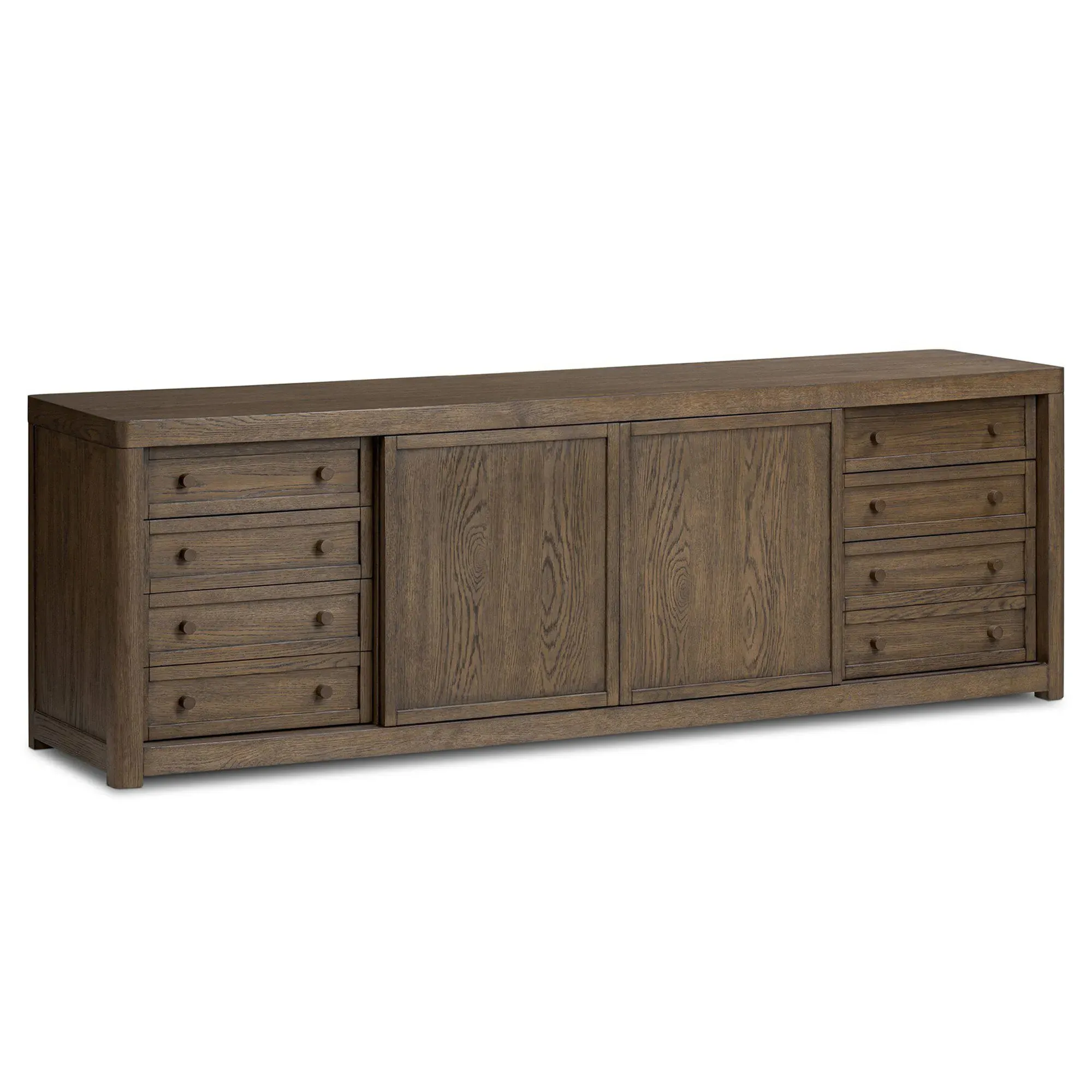 Zack Media Console with Storage - Brown, Oak