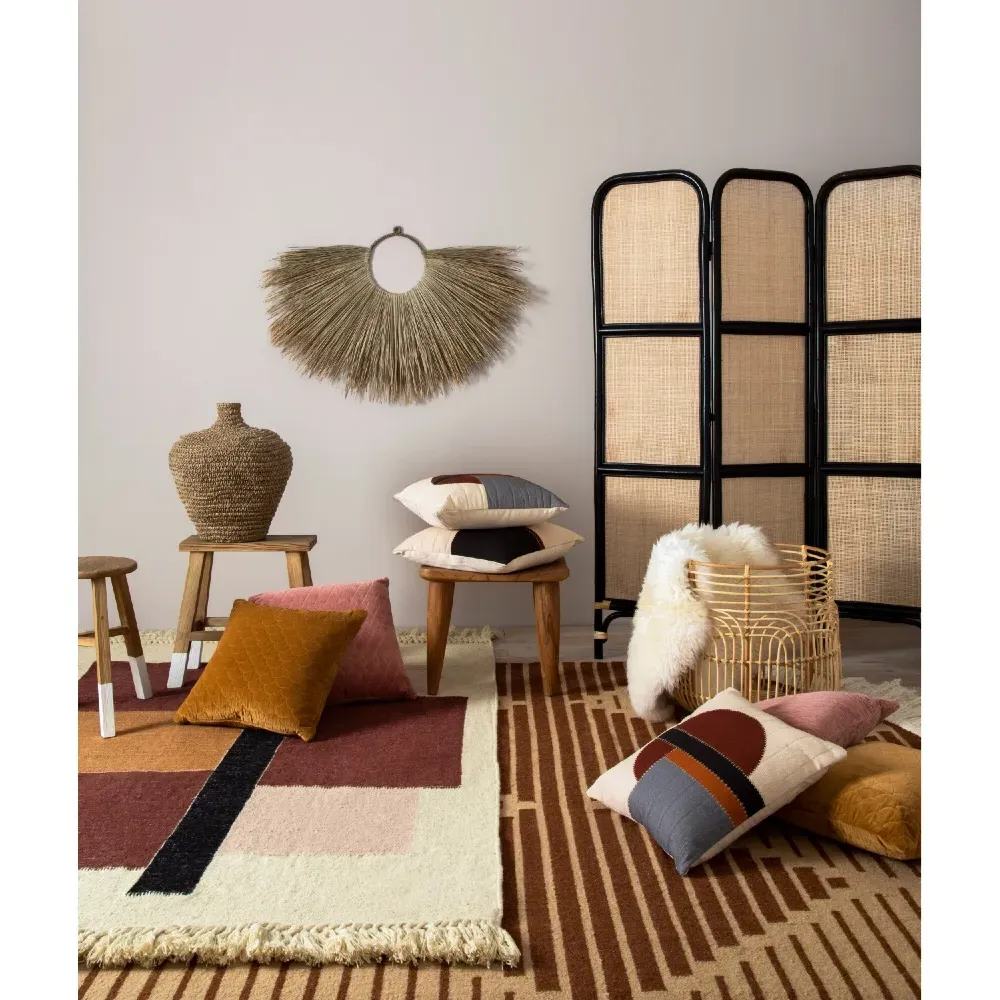 Zada Rectangular Outdoor Stool - Brown, Teak Wood