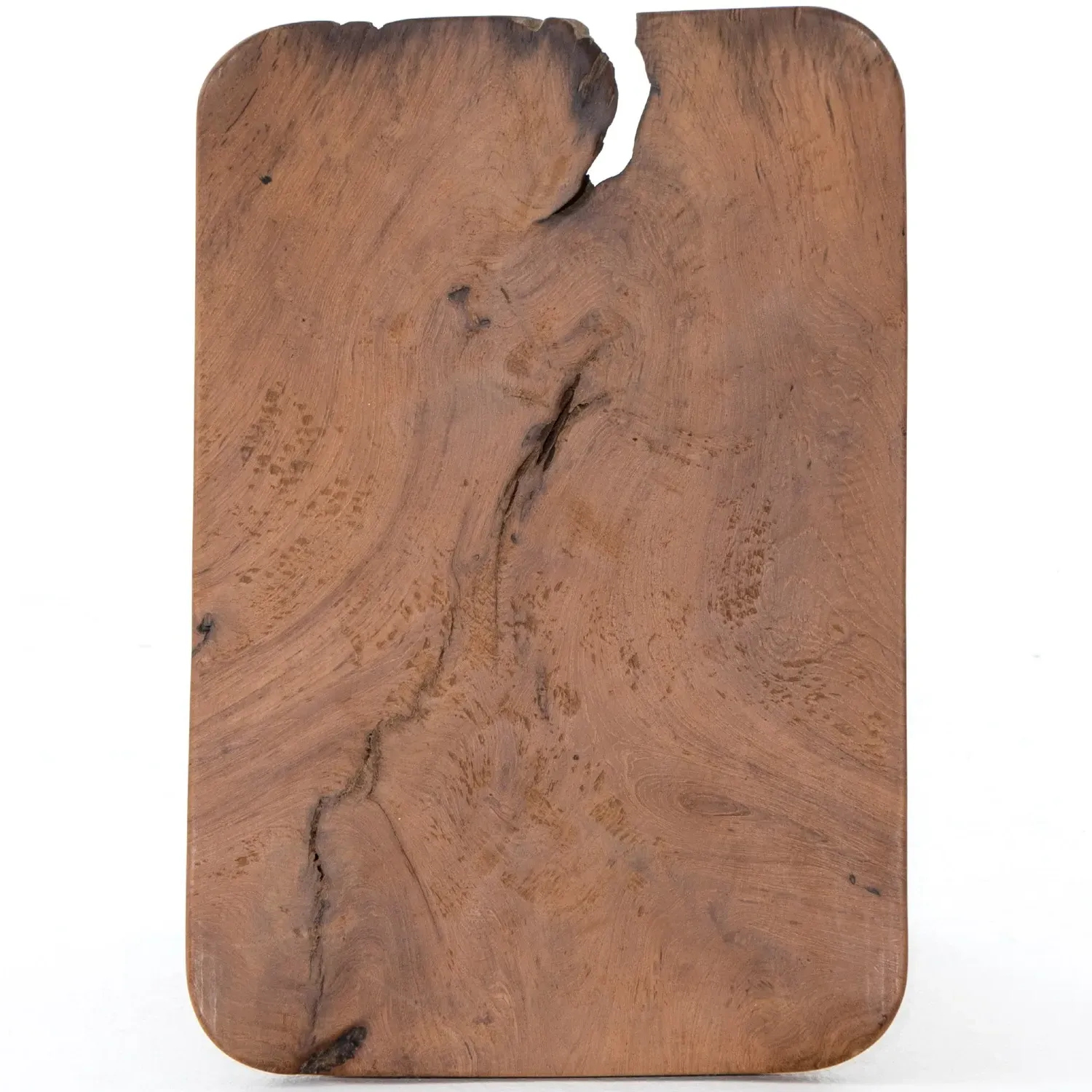 Zada Rectangular Outdoor Stool - Brown, Teak Wood