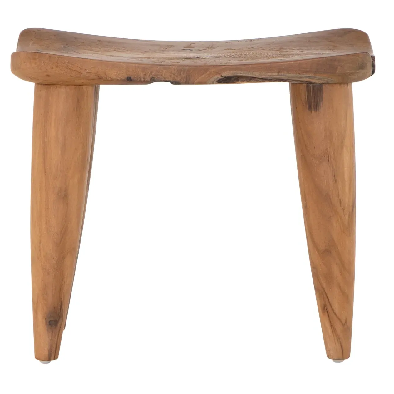 Zada Rectangular Outdoor Stool - Brown, Teak Wood