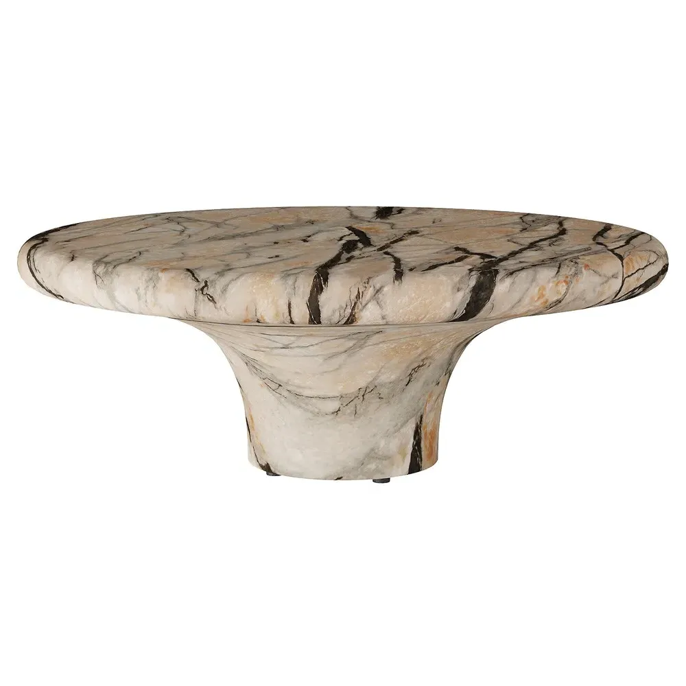 Zahara Round Coffee Table - Mojave Beige, Concrete
