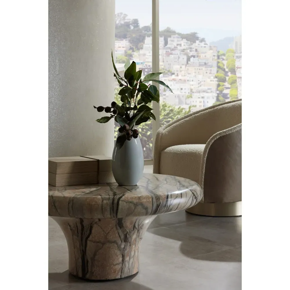 Zahara Round Coffee Table - Mojave Beige, Concrete