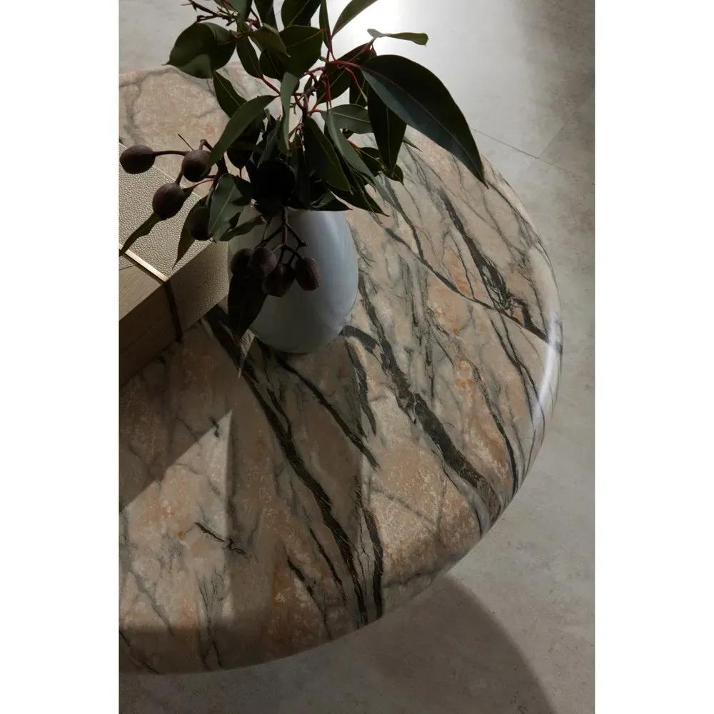 Zahara Round Coffee Table - Mojave Beige, Concrete