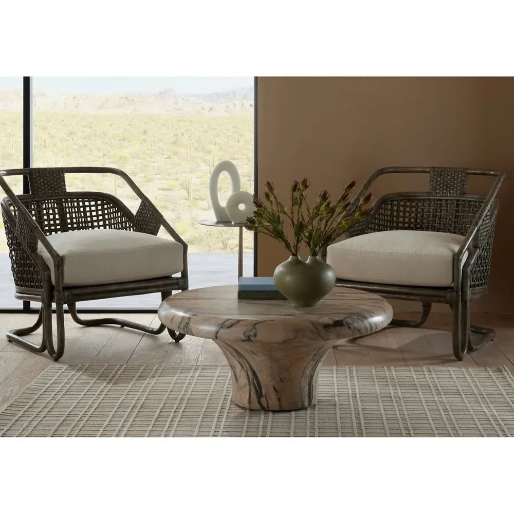 Zahara Round Coffee Table - Mojave Beige, Concrete