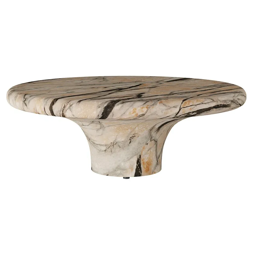 Zahara Round Coffee Table - Mojave Beige, Concrete