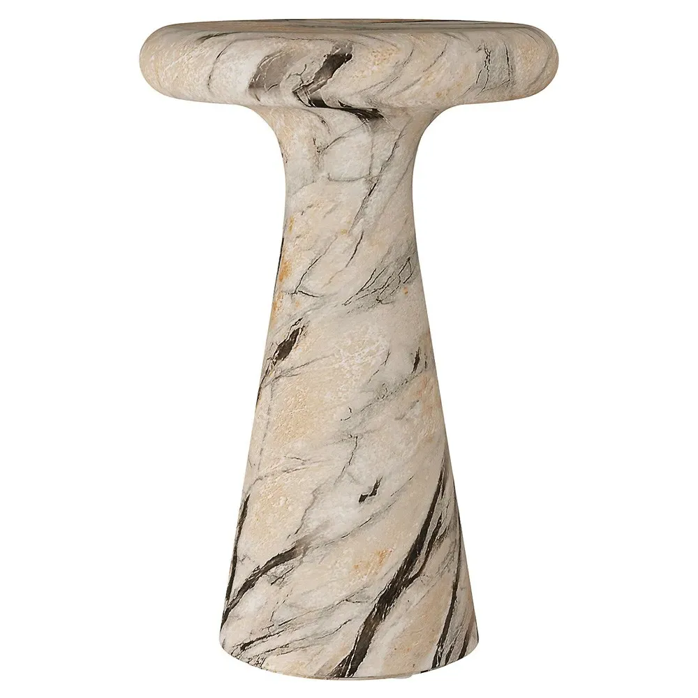 Zahara Round Drink Table - Mojave Beige, Concrete