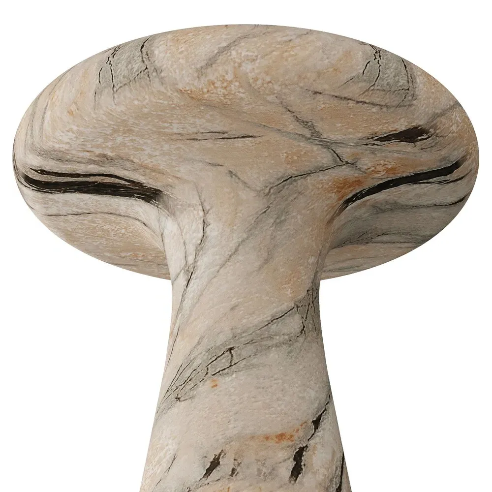 Zahara Round Drink Table - Mojave Beige, Concrete