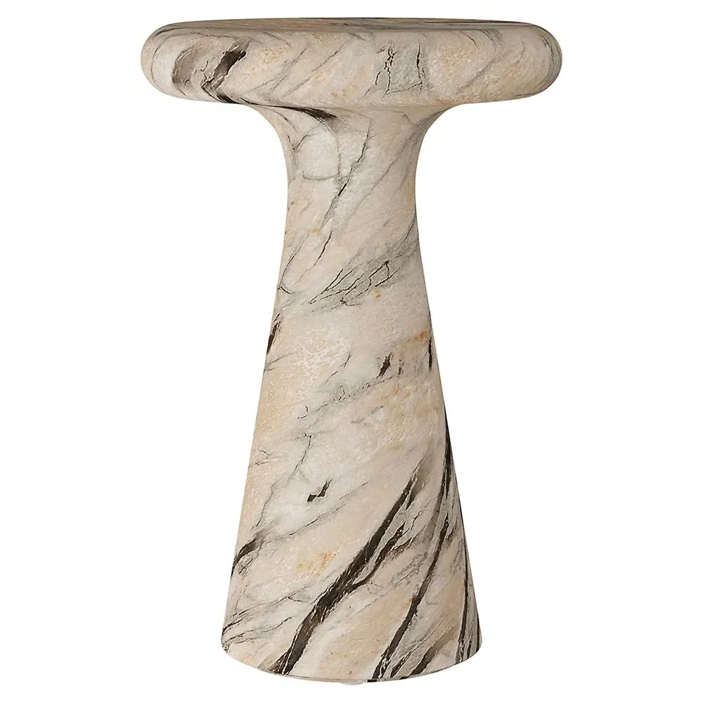 Zahara Round Drink Table - Mojave Beige, Concrete image