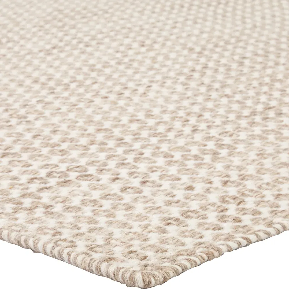 Zain Trellis Patterned Rug - Beige, Wool