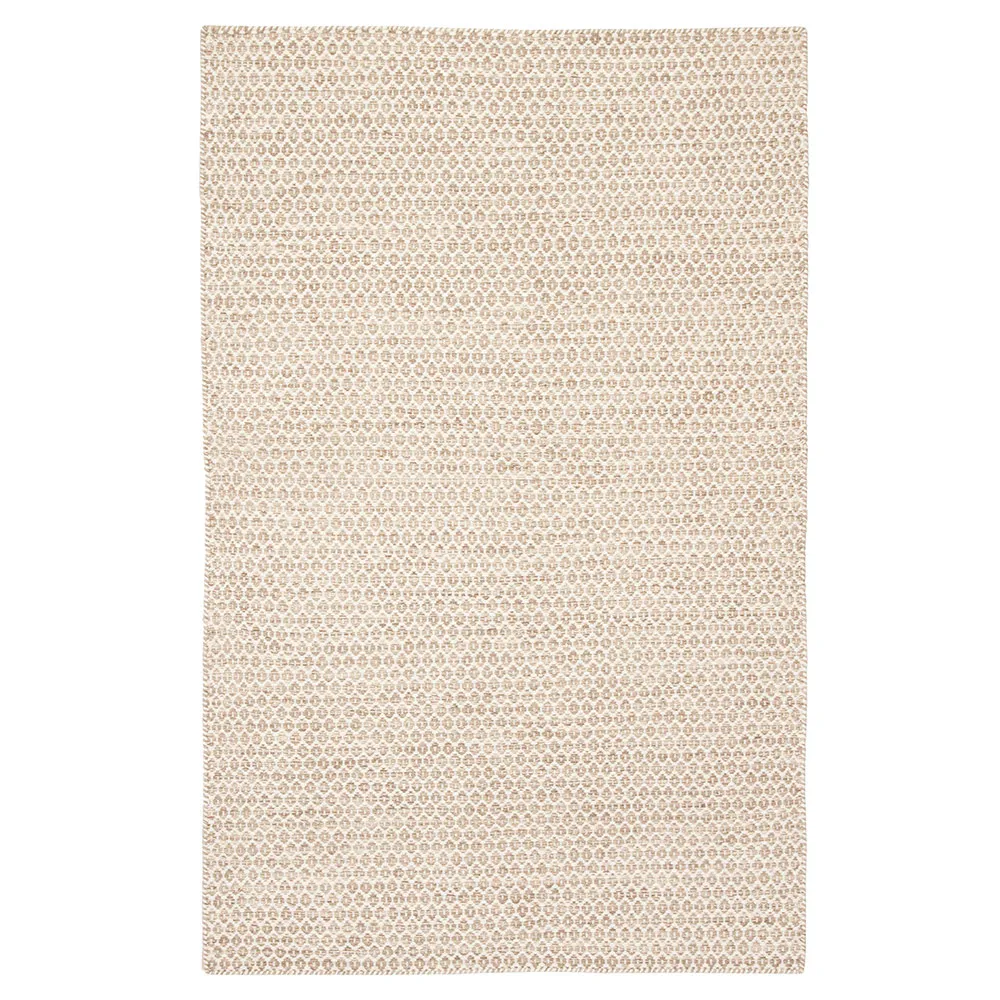 Zain Trellis Patterned Rug - Beige, Wool