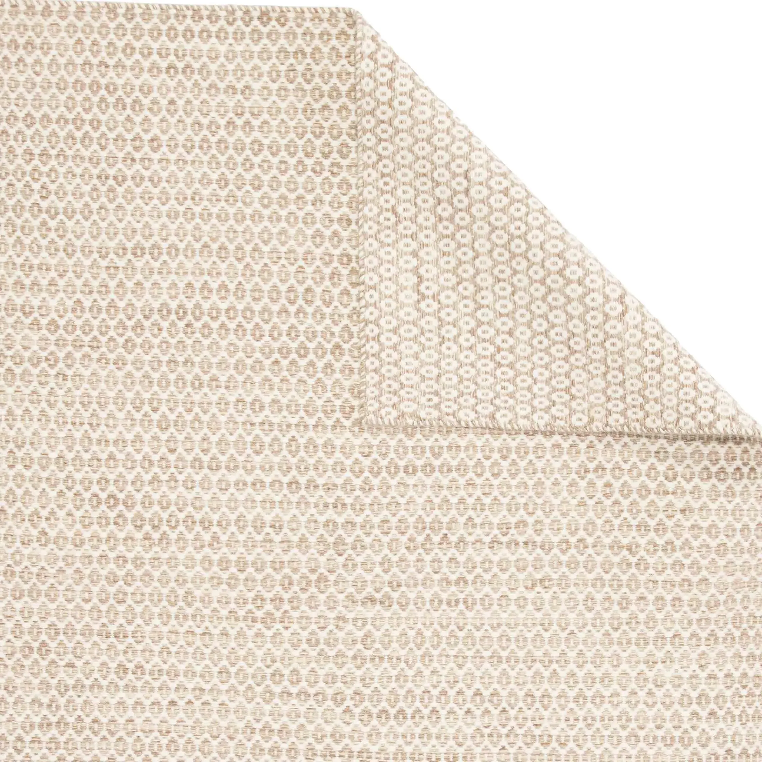 Zain Trellis Patterned Rug - Beige, Wool