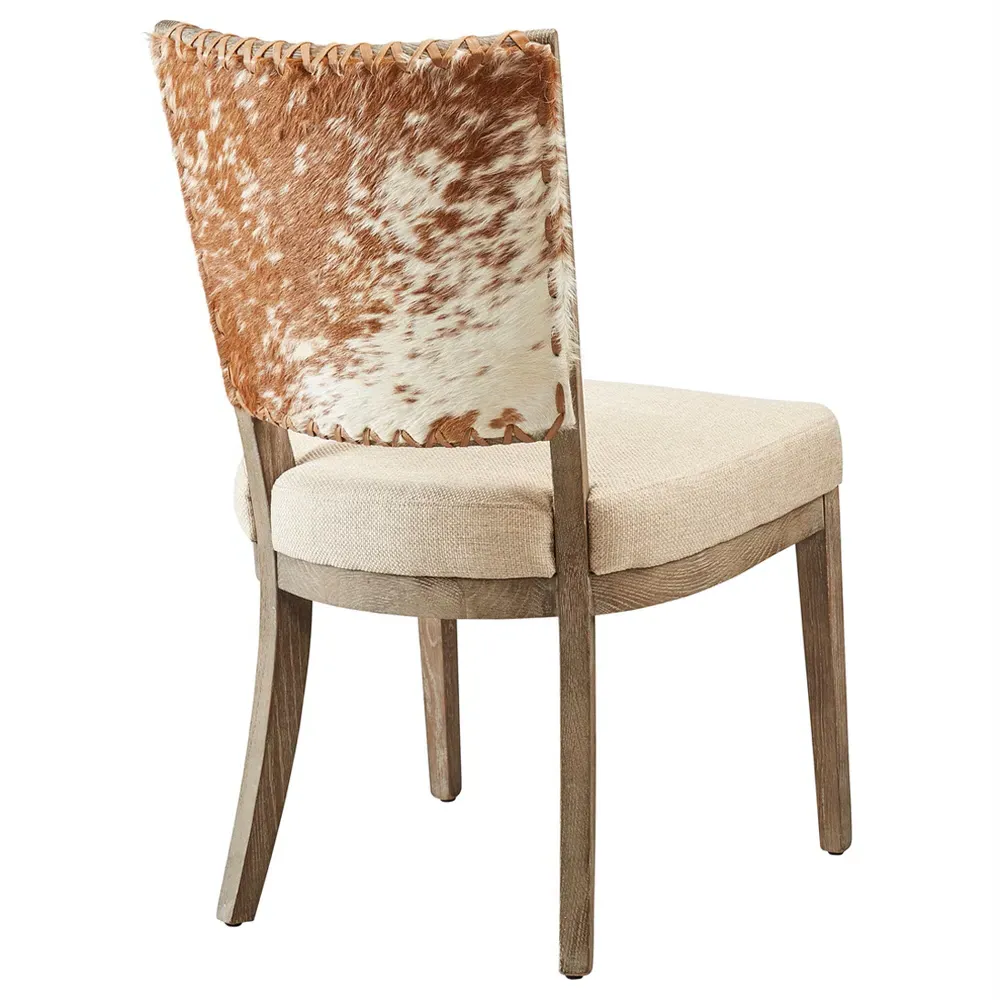 Zainab Side Chair - Beige, Oak Wood