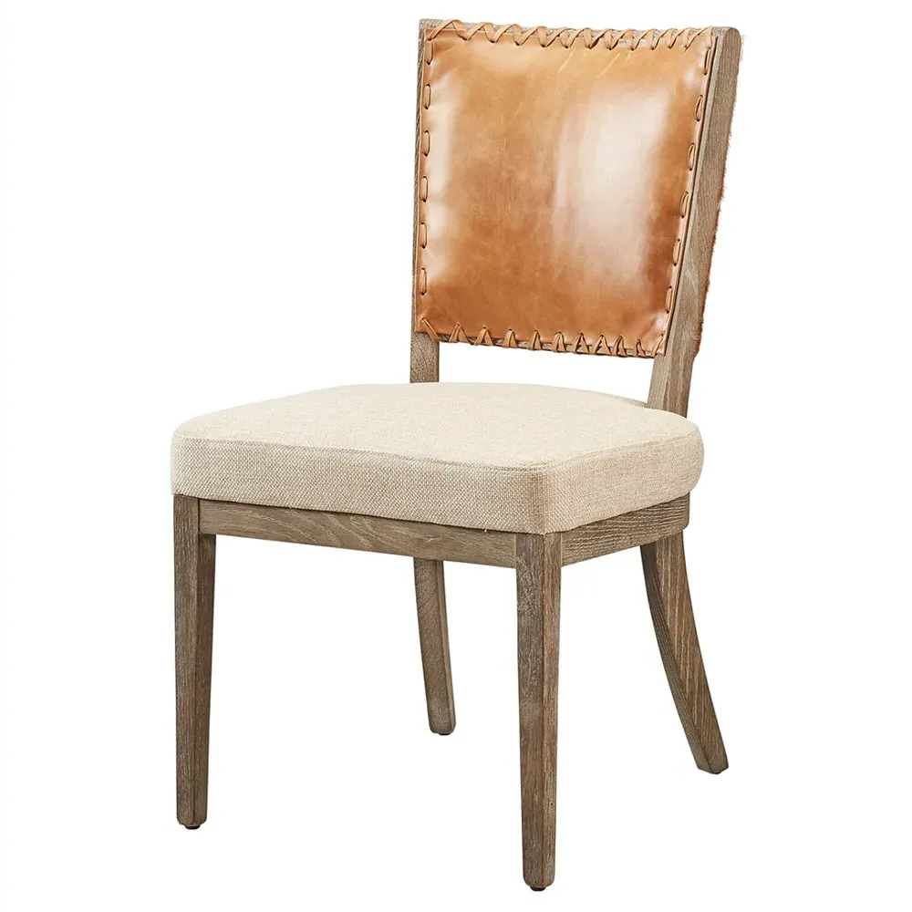 Zainab Side Chair - Beige, Oak Wood