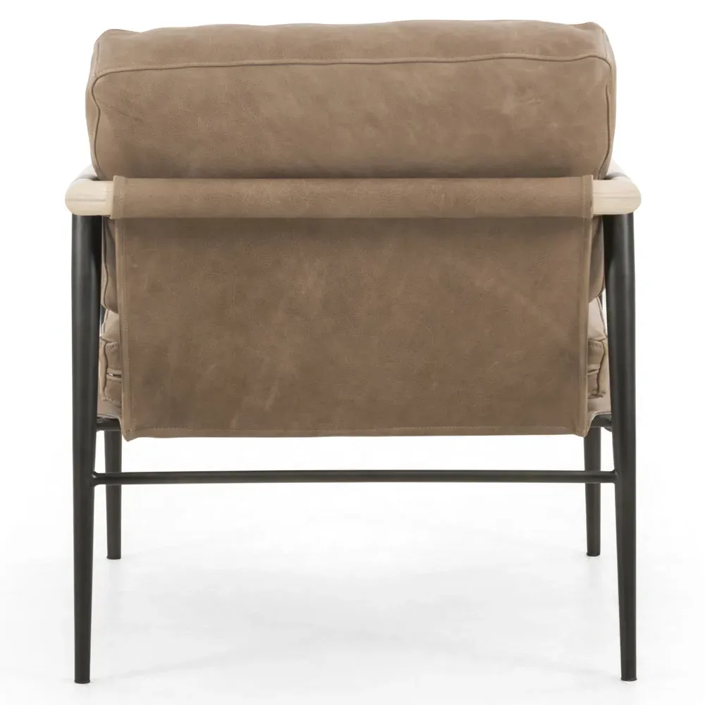 Zander Occasional Arm Chair - Brown, Leather