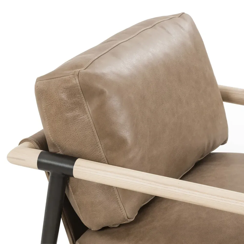 Zander Occasional Arm Chair - Brown, Leather