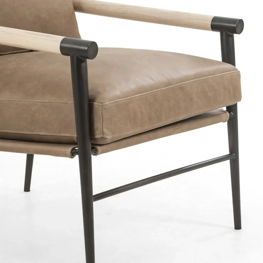 Zander Occasional Arm Chair - Brown, Leather