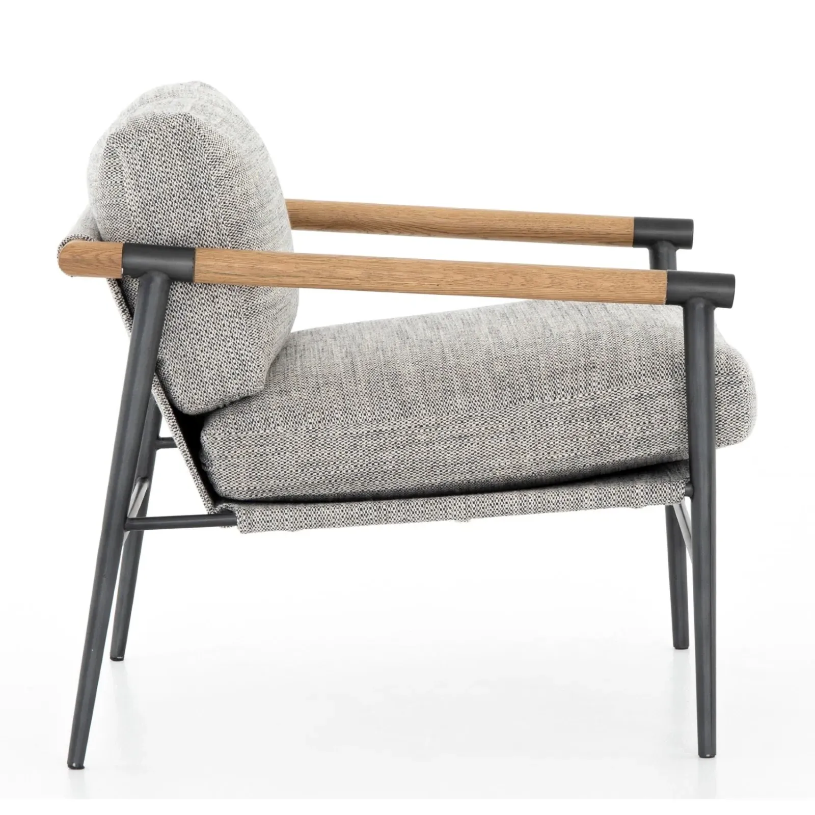 Zander Occasional Arm Chair - Grey, Performance Fabric