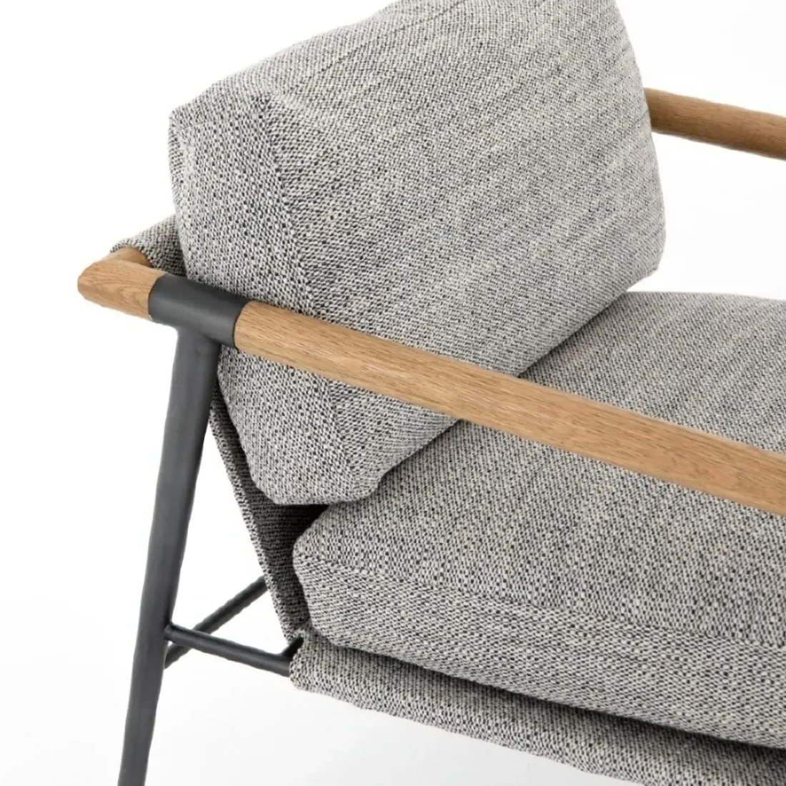 Zander Occasional Arm Chair - Grey, Performance Fabric