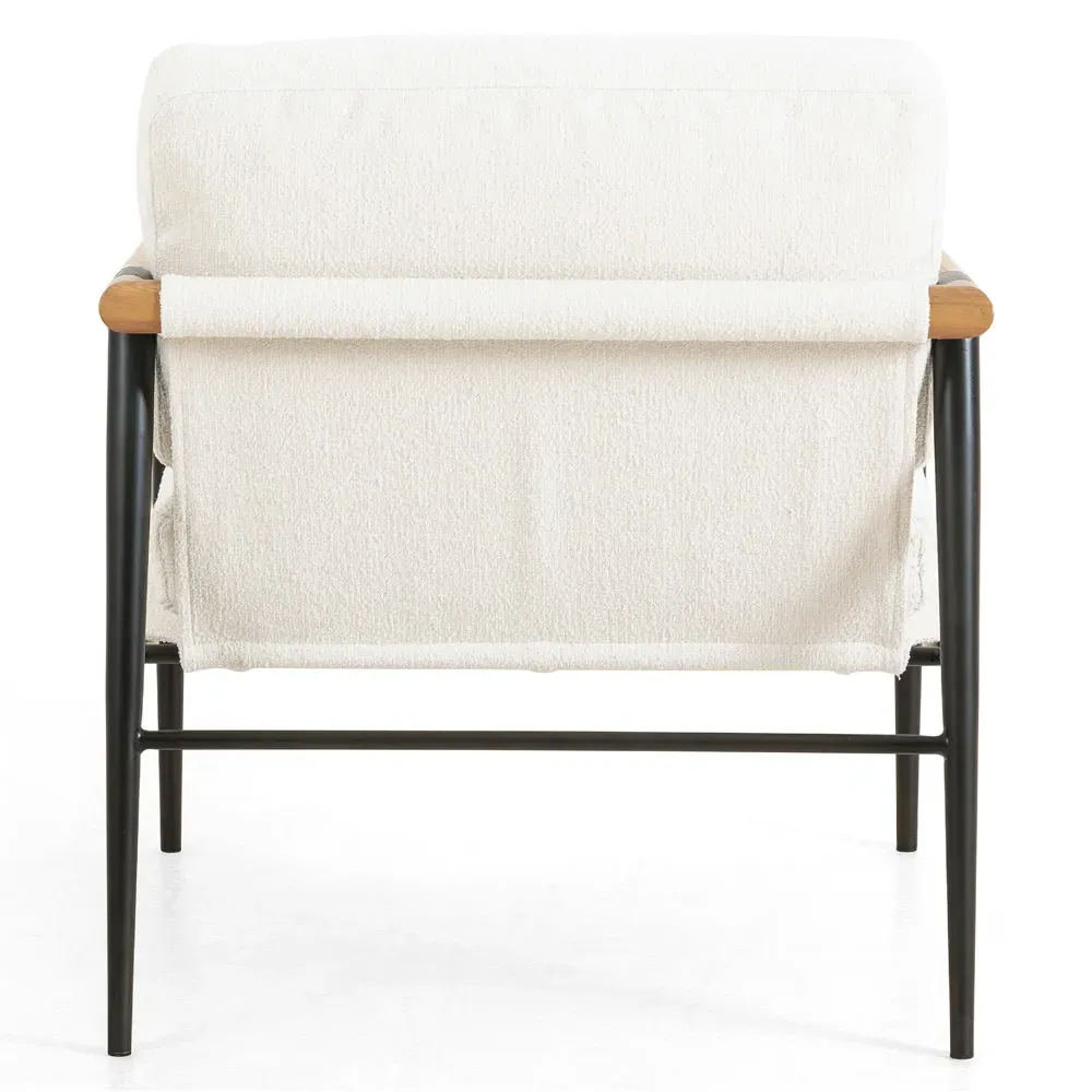 Zander Occasional Arm Chair - White, Performance Fabric