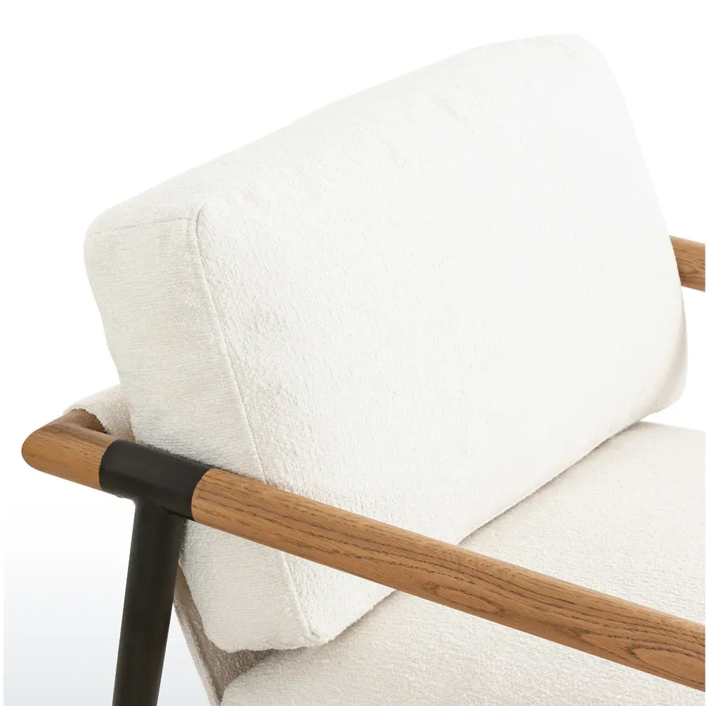 Zander Occasional Arm Chair - White, Performance Fabric