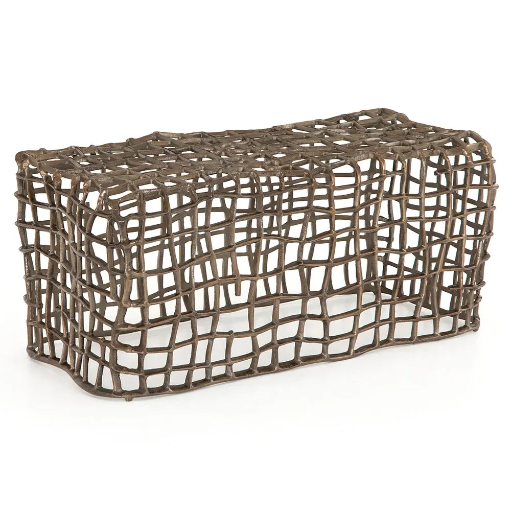 Zander Rectangular Outdoor Bench - Bronze, Aluminum