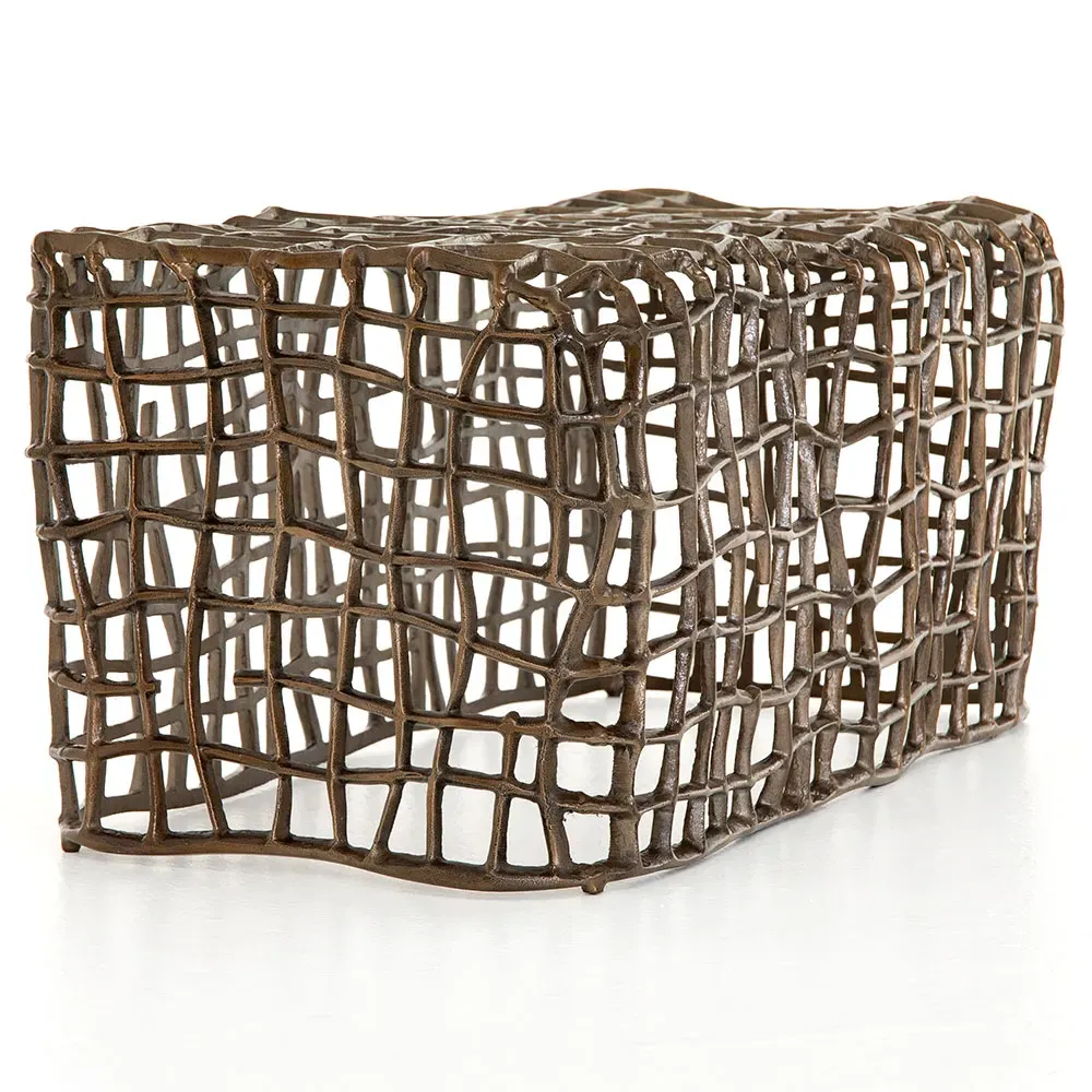 Zander Rectangular Outdoor Bench - Bronze, Aluminum