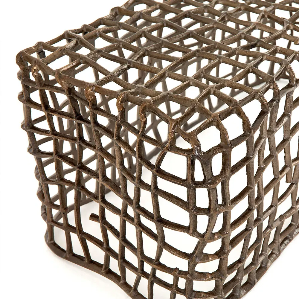 Zander Rectangular Outdoor Bench - Bronze, Aluminum