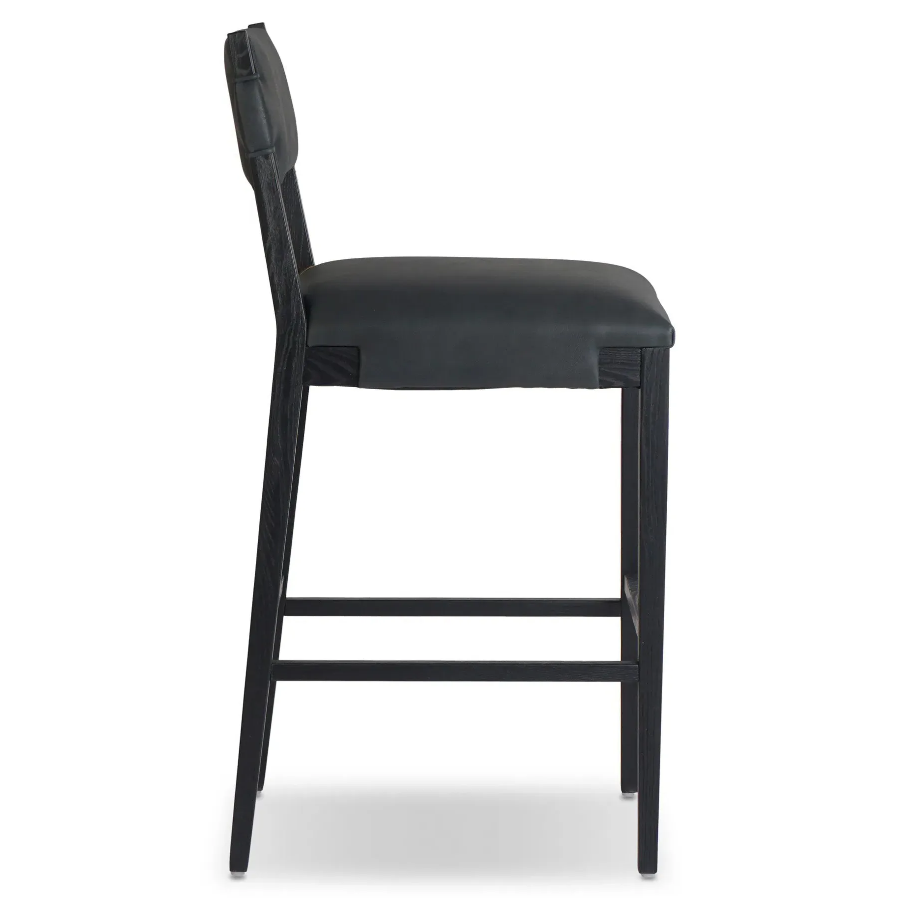 Zane Bar Stool - Black, Leather