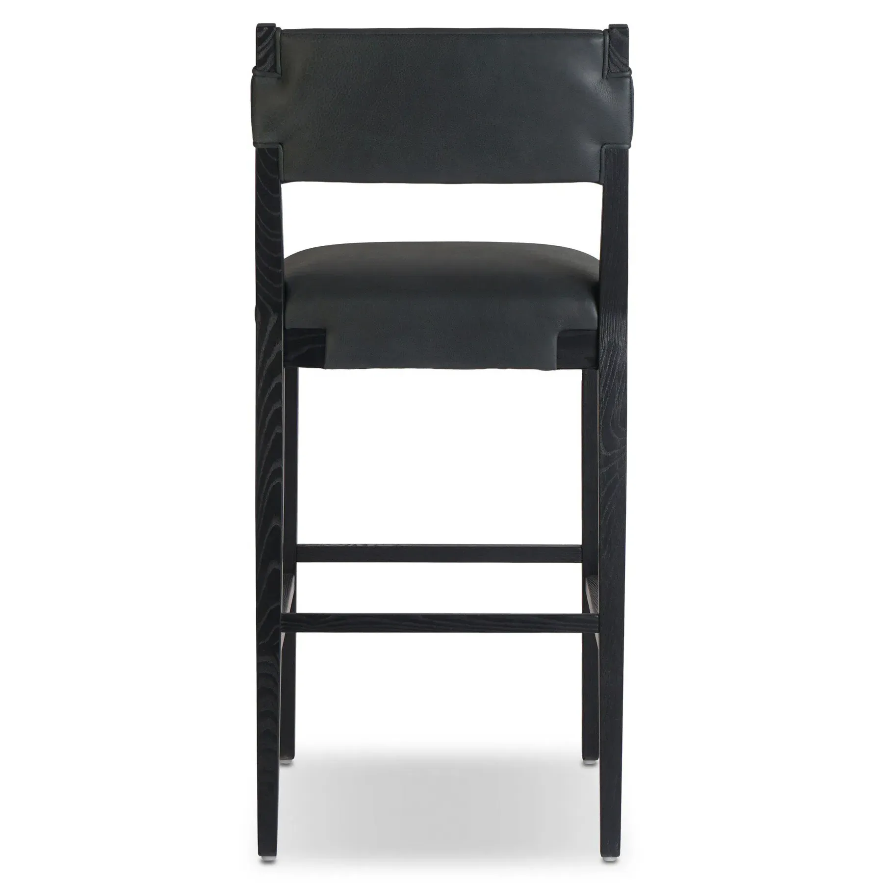 Zane Bar Stool - Black, Leather