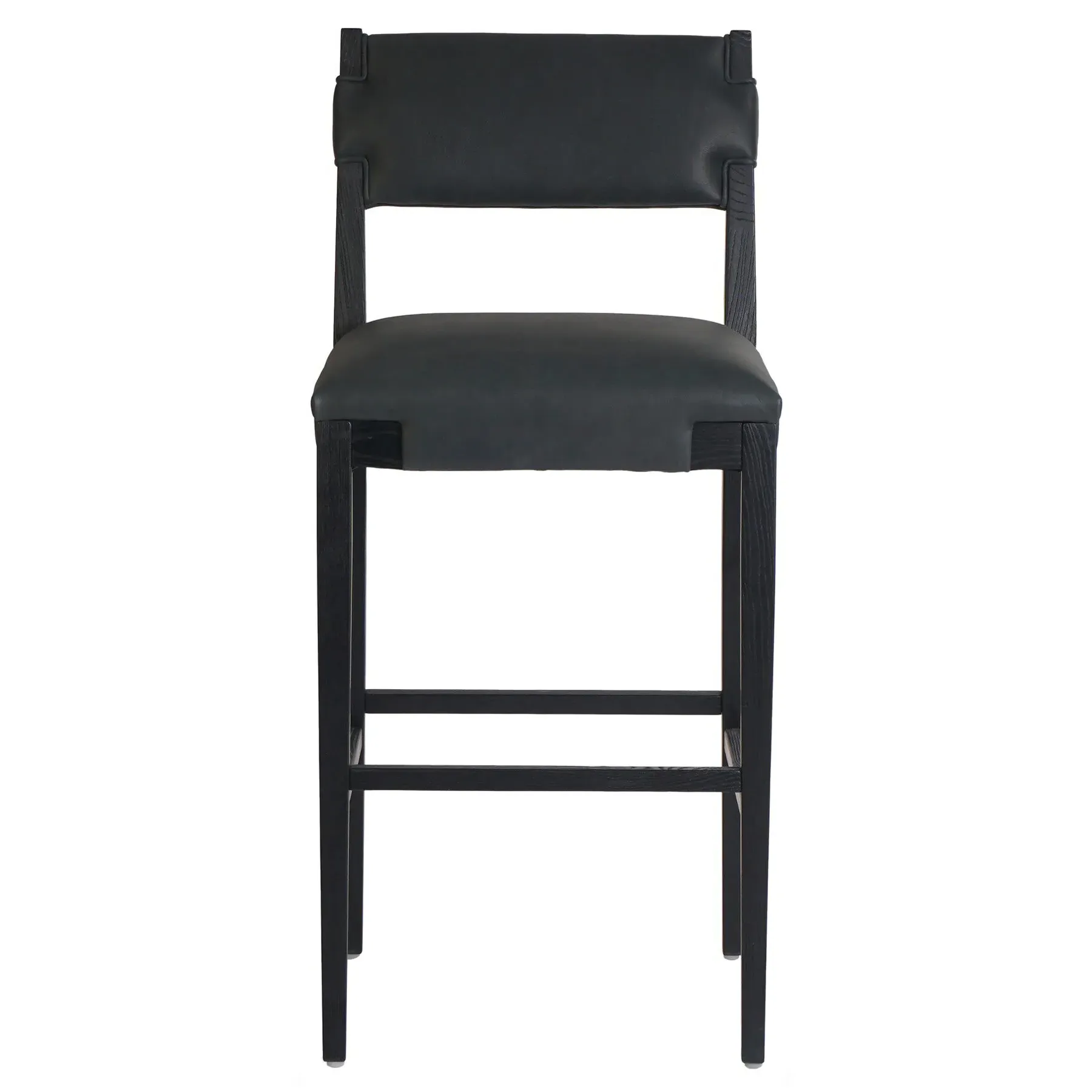 Zane Bar Stool - Black, Leather