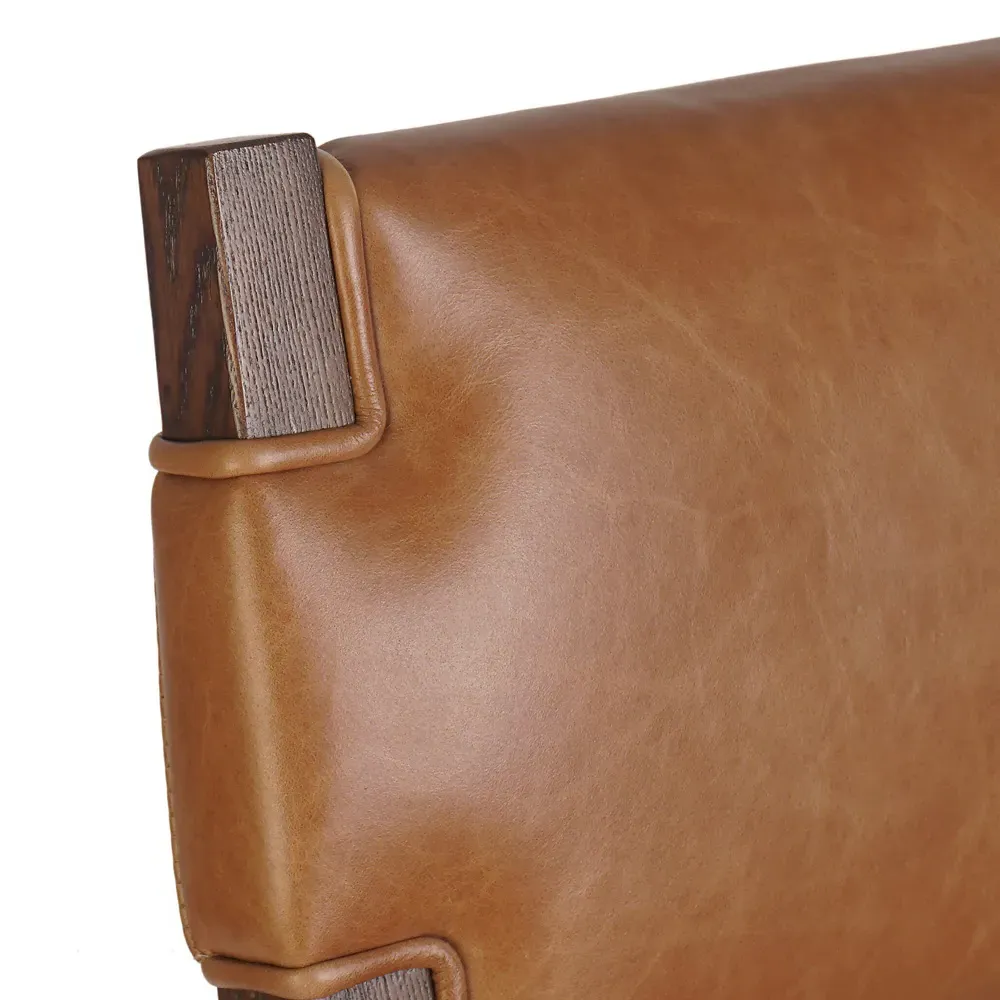 Zane Bar Stool - Brown, Leather