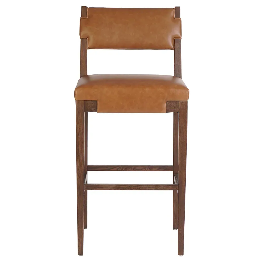Zane Bar Stool - Brown, Leather