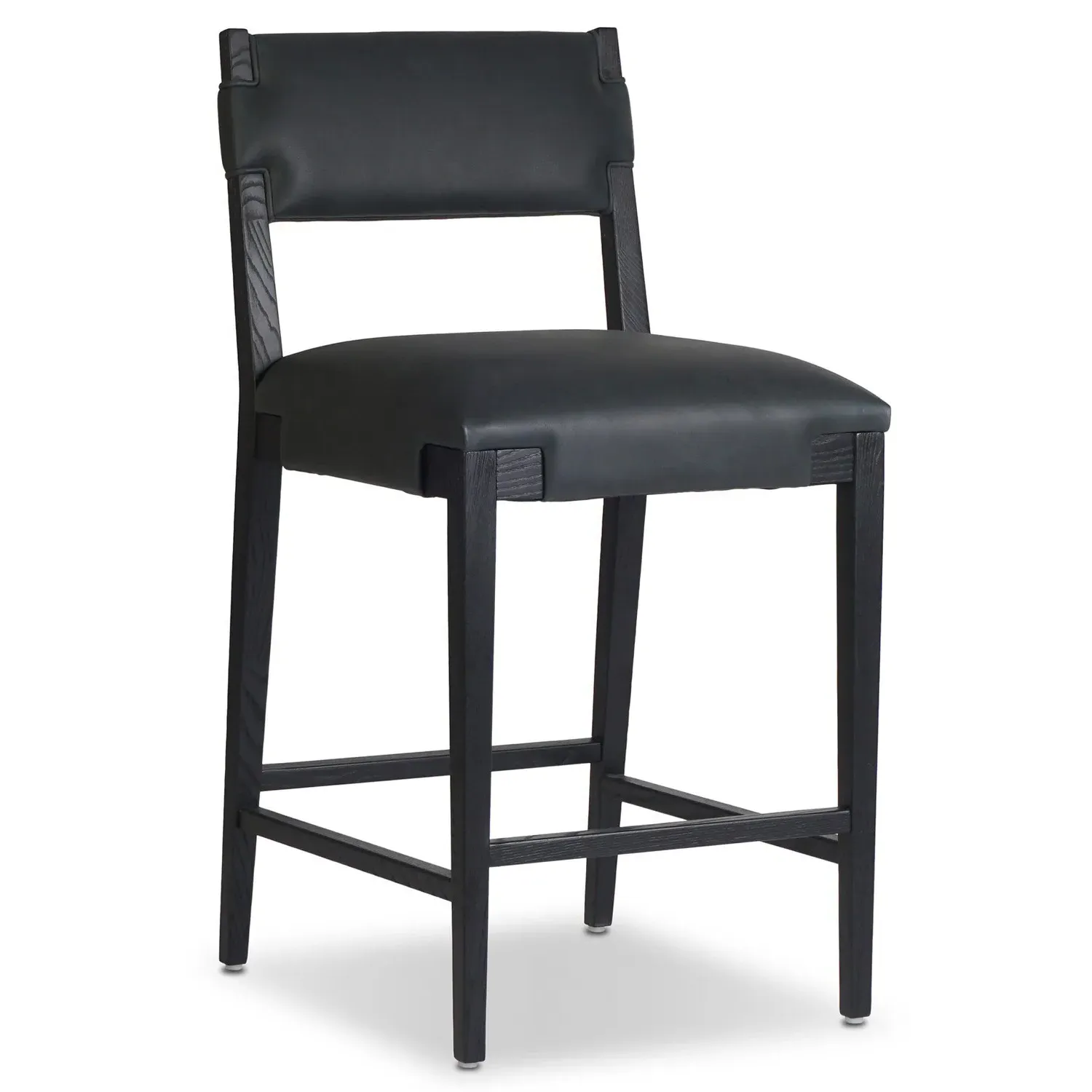 Zane Counter Stool - Black, Leather