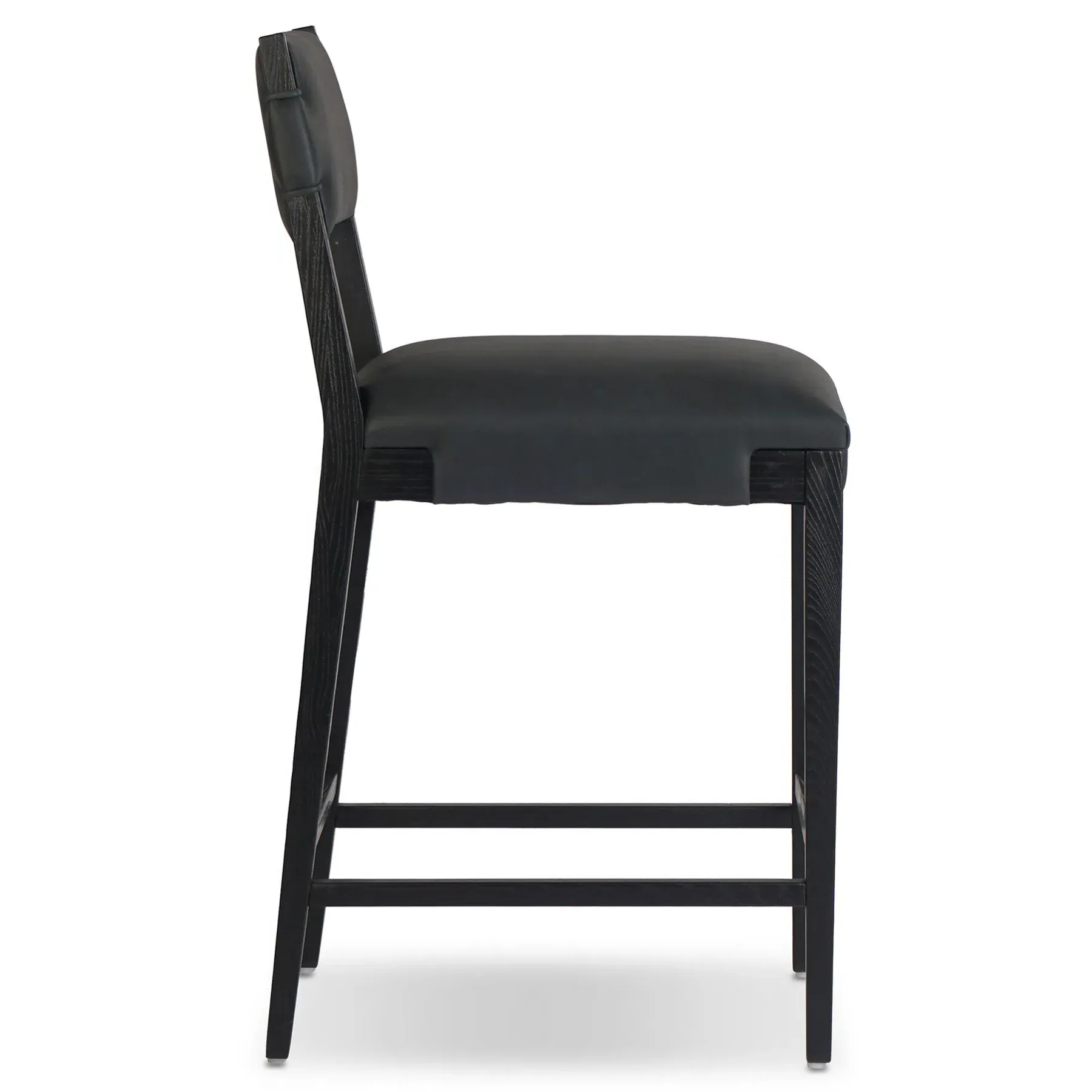 Zane Counter Stool - Black, Leather