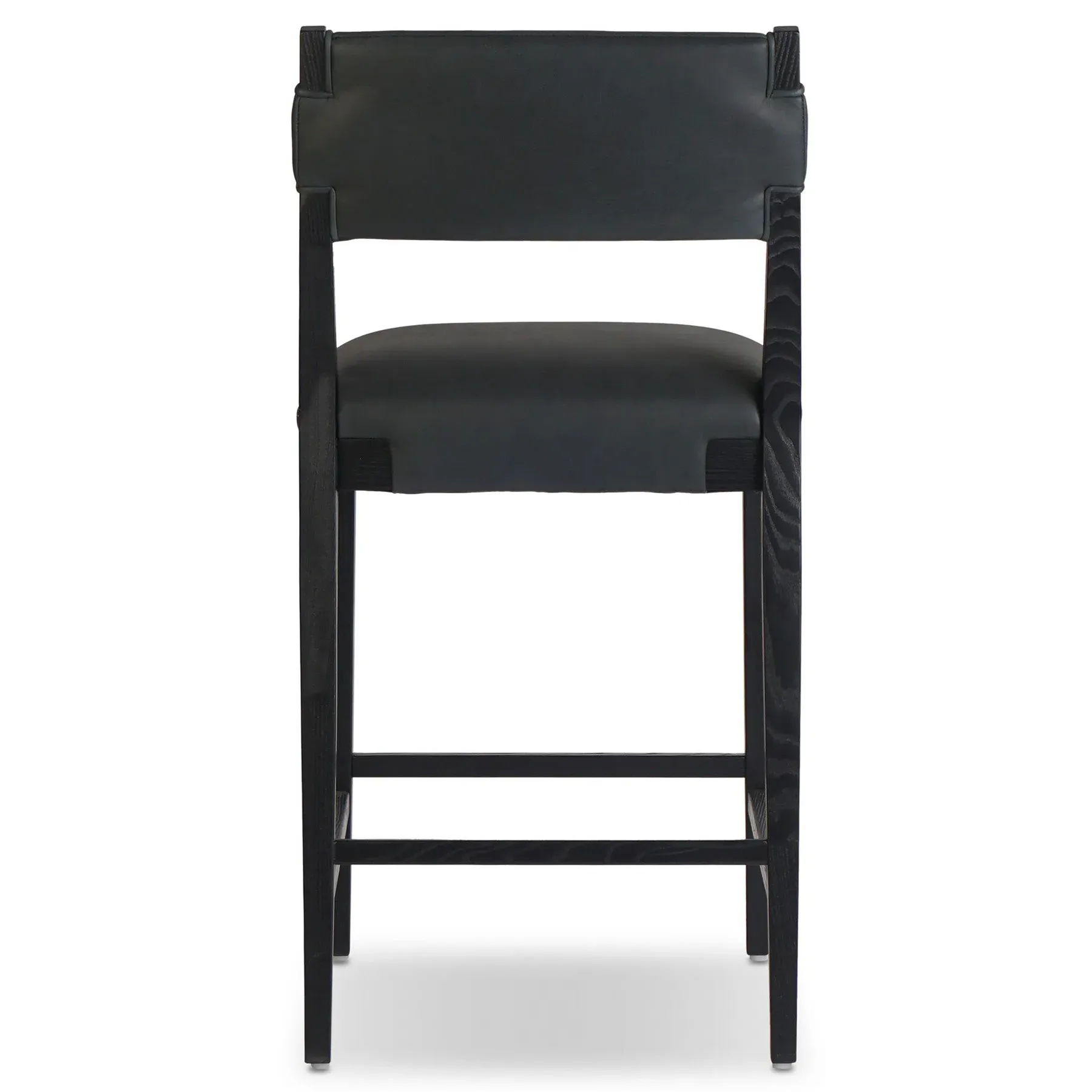 Zane Counter Stool - Black, Leather
