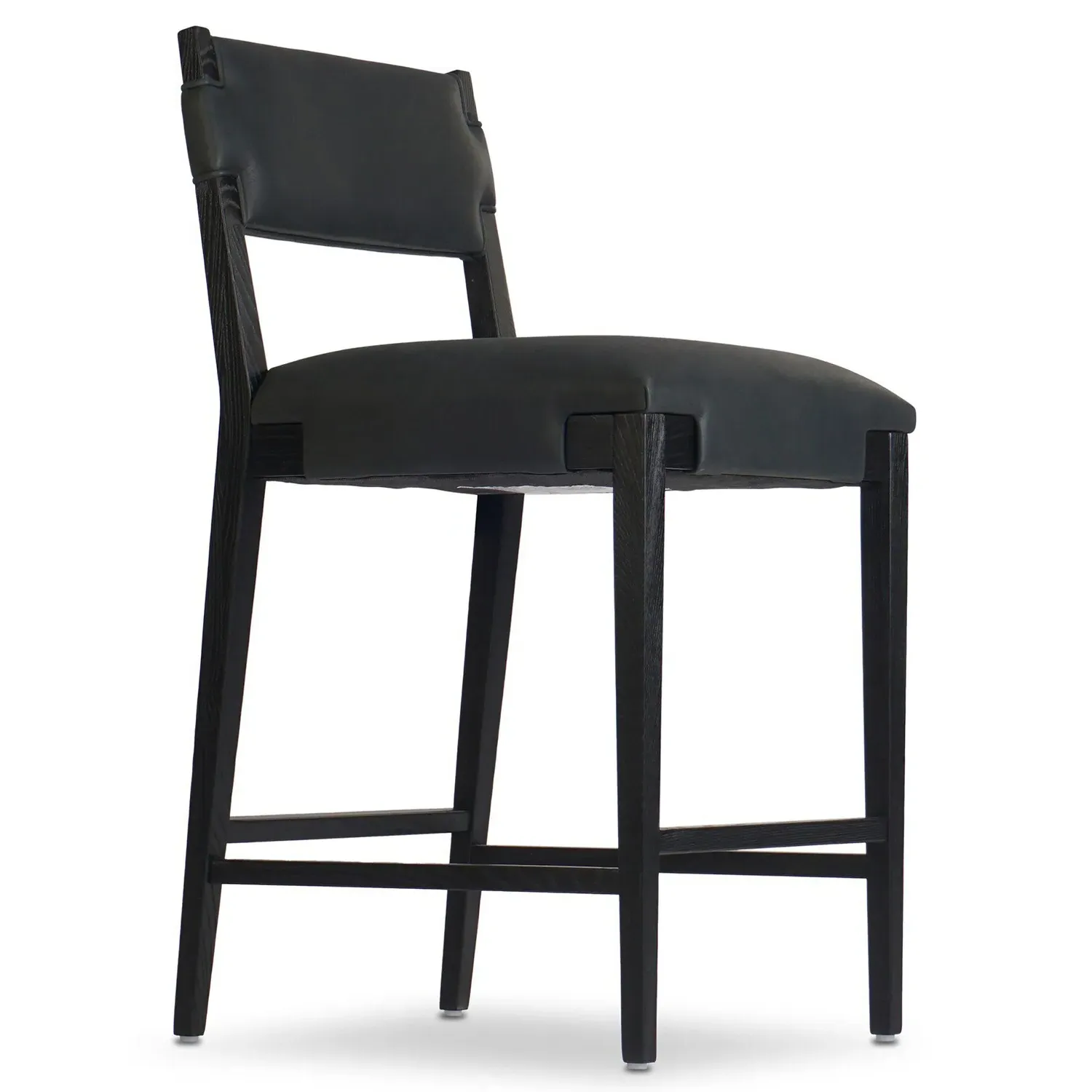 Zane Counter Stool - Black, Leather