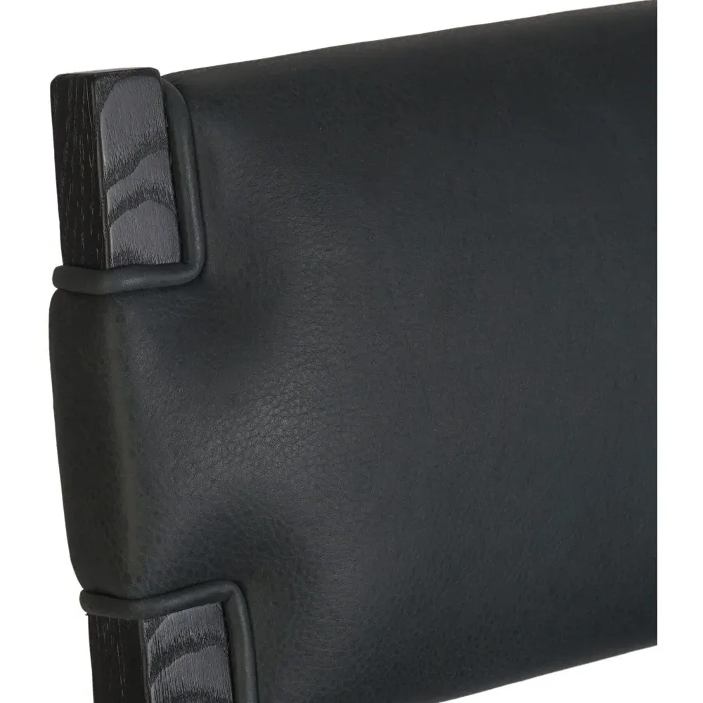 Zane Counter Stool - Black, Leather