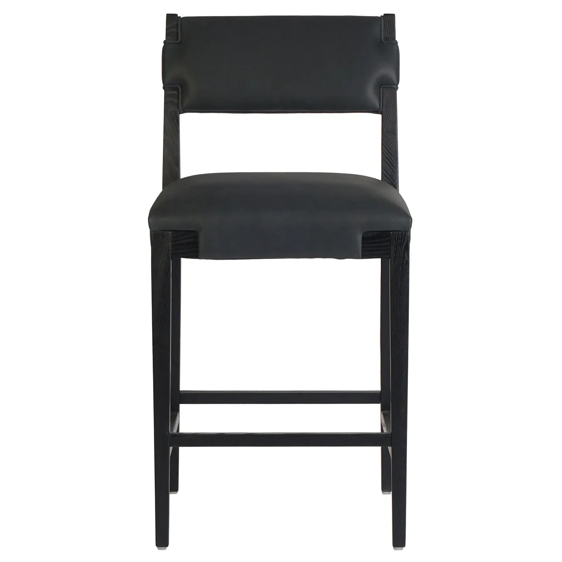 Zane Counter Stool - Black, Leather