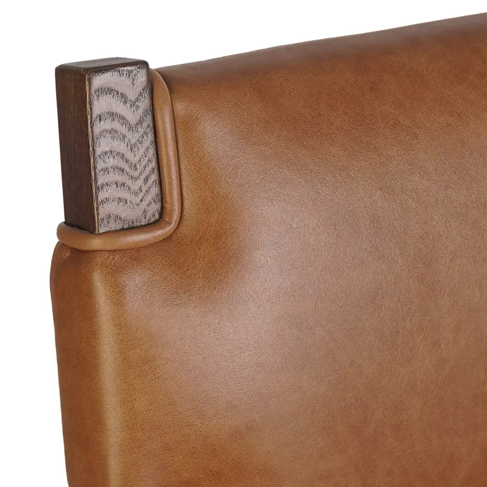 Zane Counter Stool - Brown, Leather