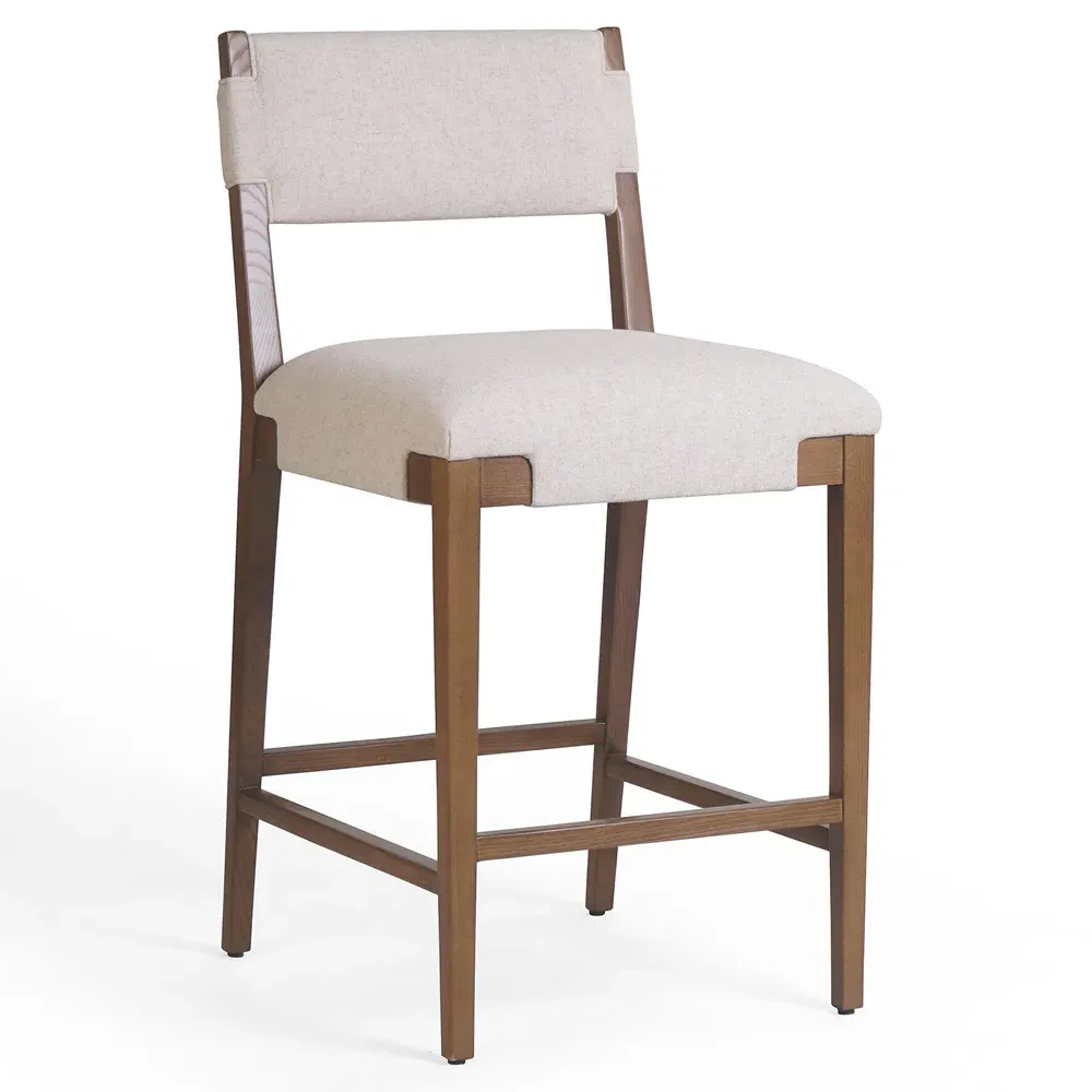 Zane Counter Stool - Cream, Ash Wood