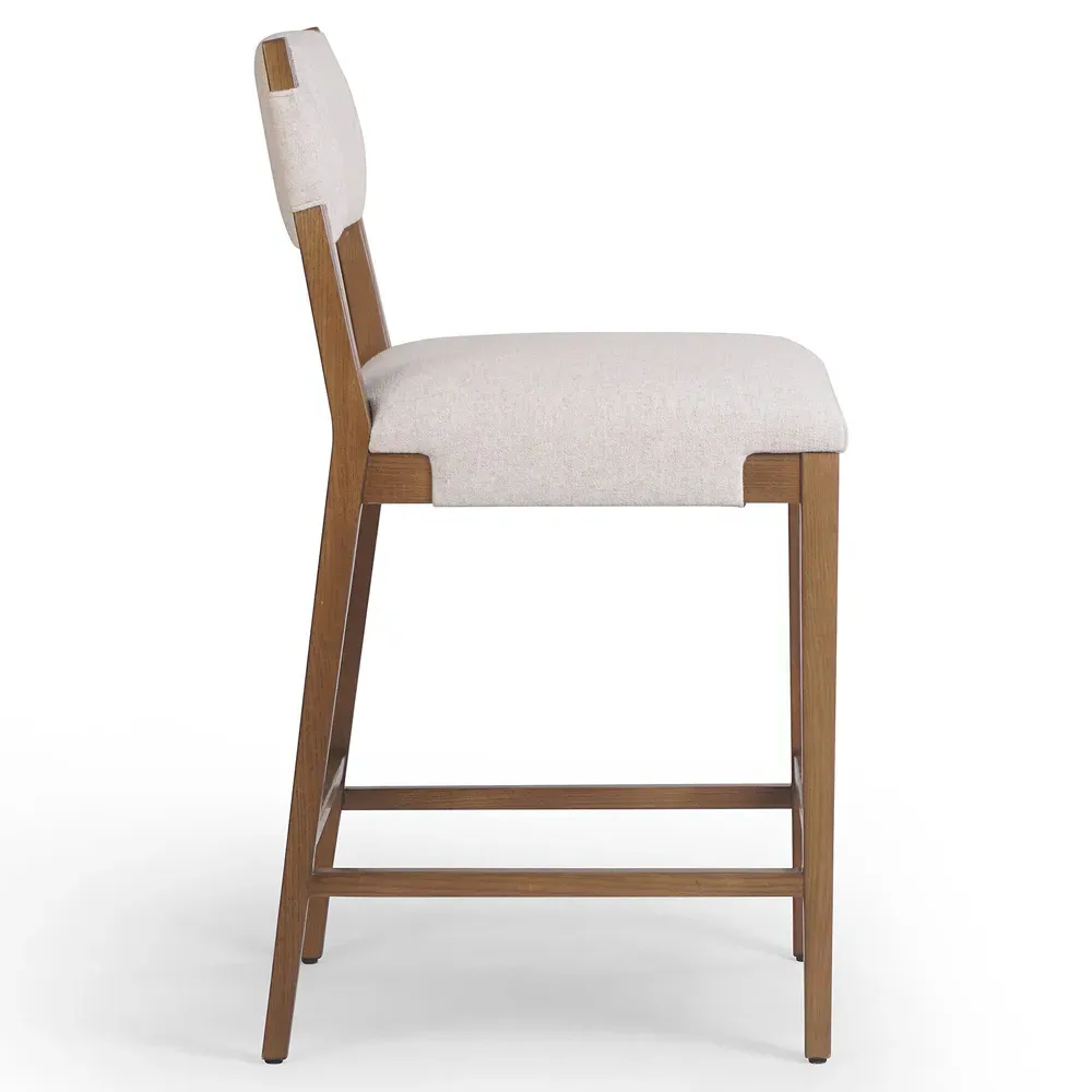 Zane Counter Stool - Cream, Ash Wood