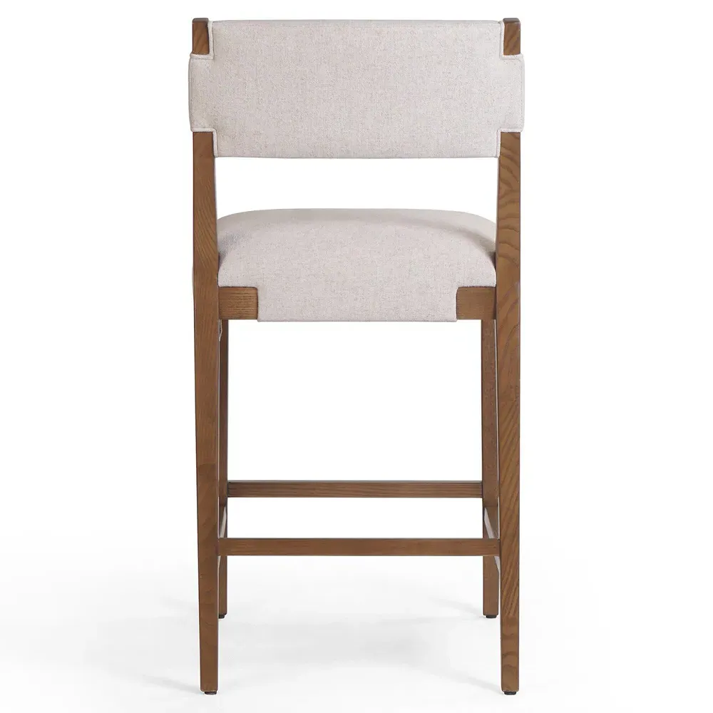 Zane Counter Stool - Cream, Ash Wood