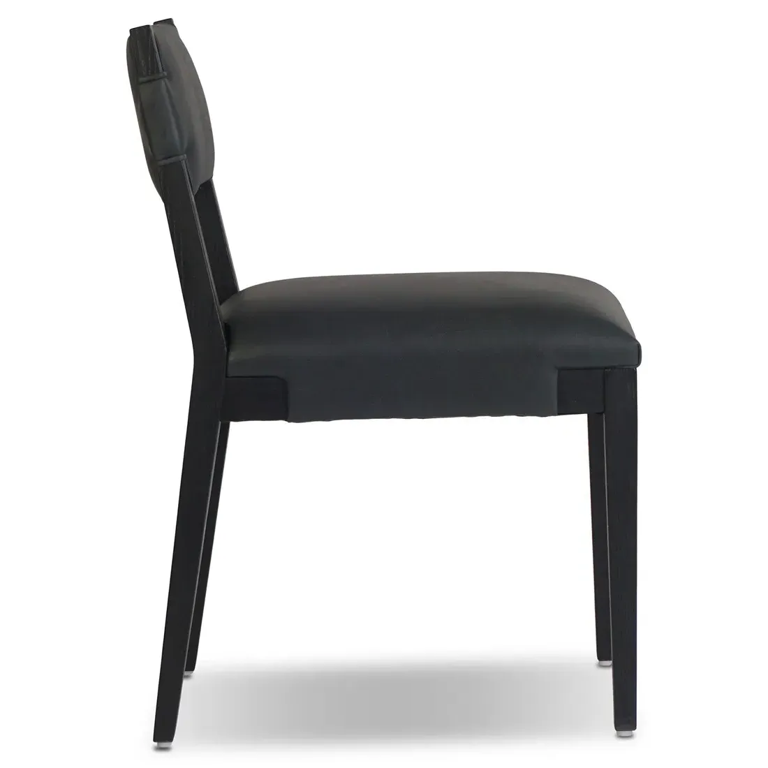 Zane Dining Chair - Black, Leather