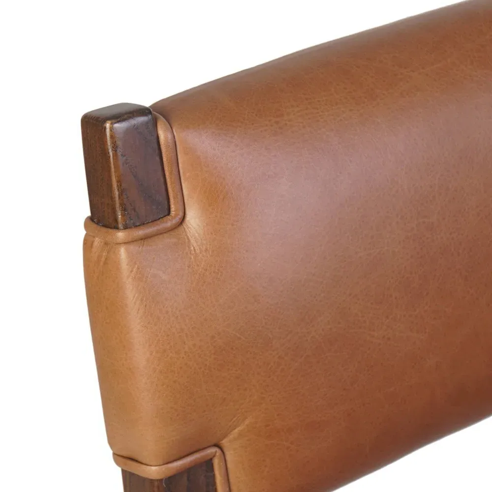 Zane Dining Chair - Brown, Leather