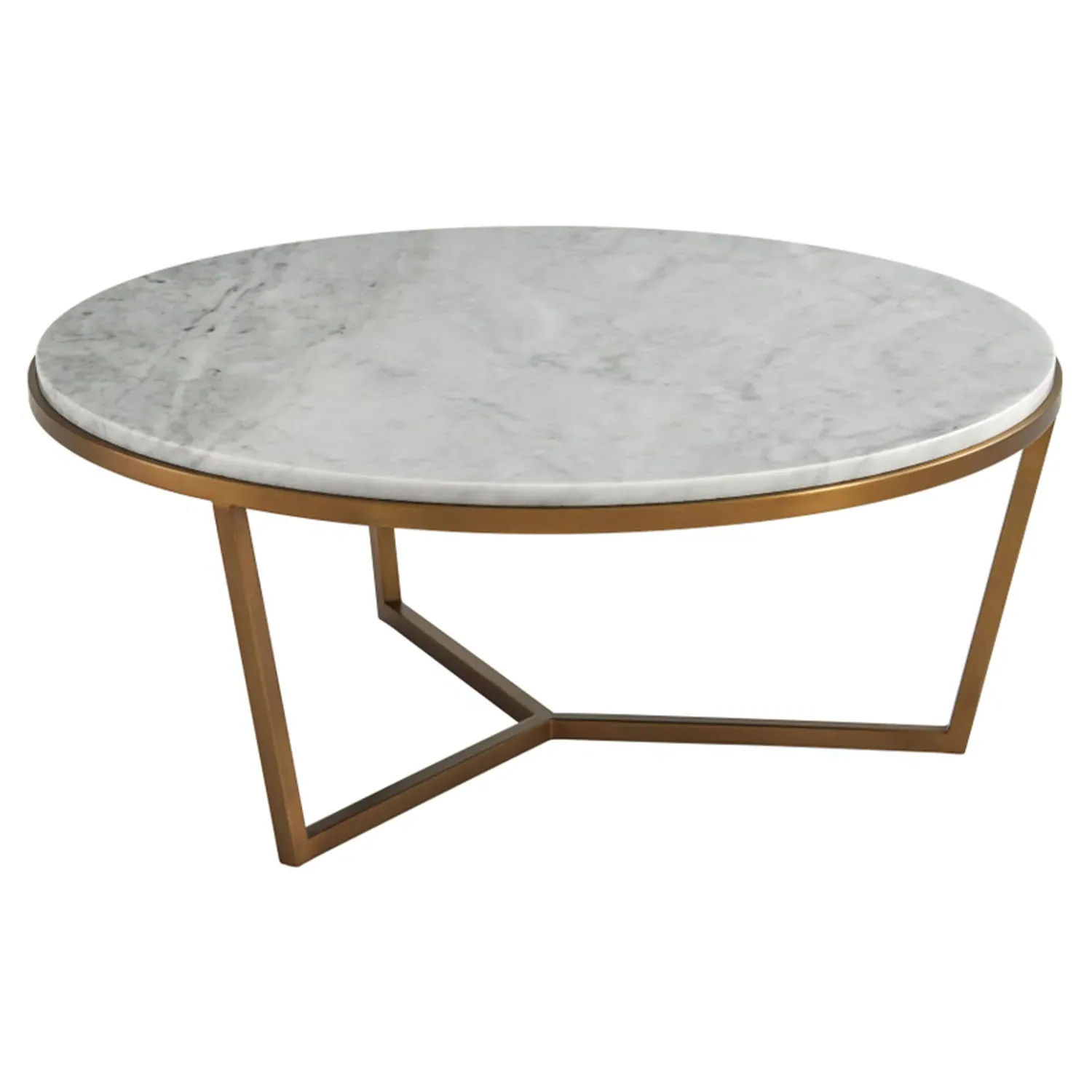 Zarelle Round Coffee Table - White, Marble