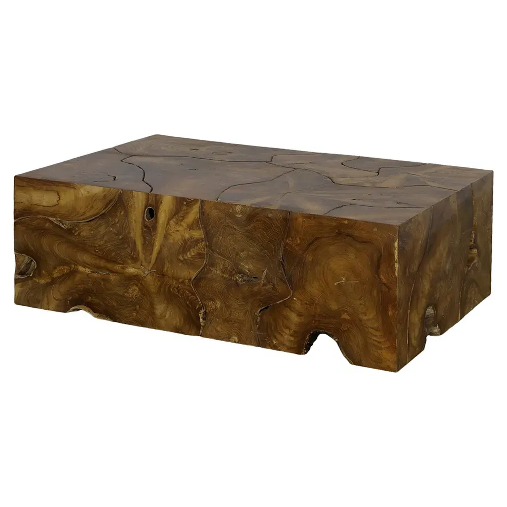 Zaria Rectangular Coffee Table - Brown, Teak